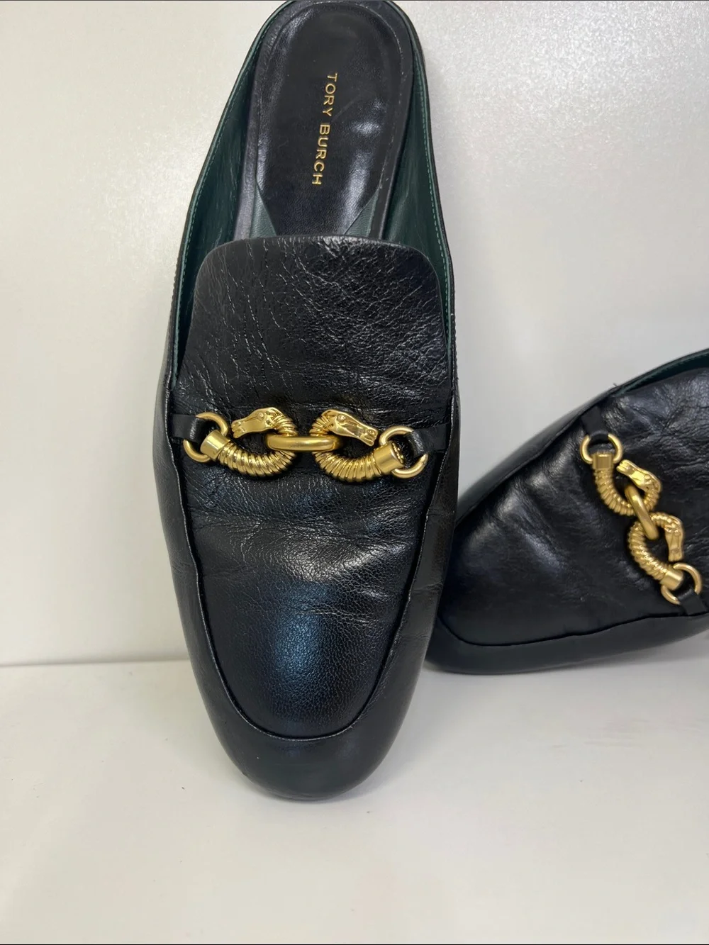 🔥 Tory Burch Leather Jessa Loafer Mules women size 9 EUC